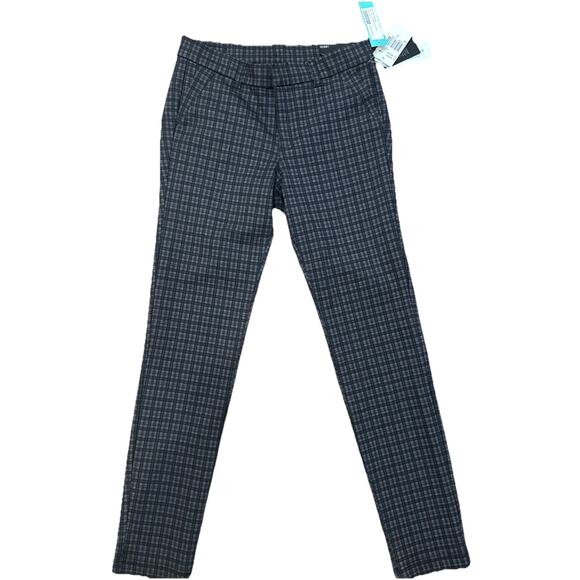 Kut From The Kloth Womens Slim Straight Pant Plaid Dark Grey Red NWT - Picture 1 of 15